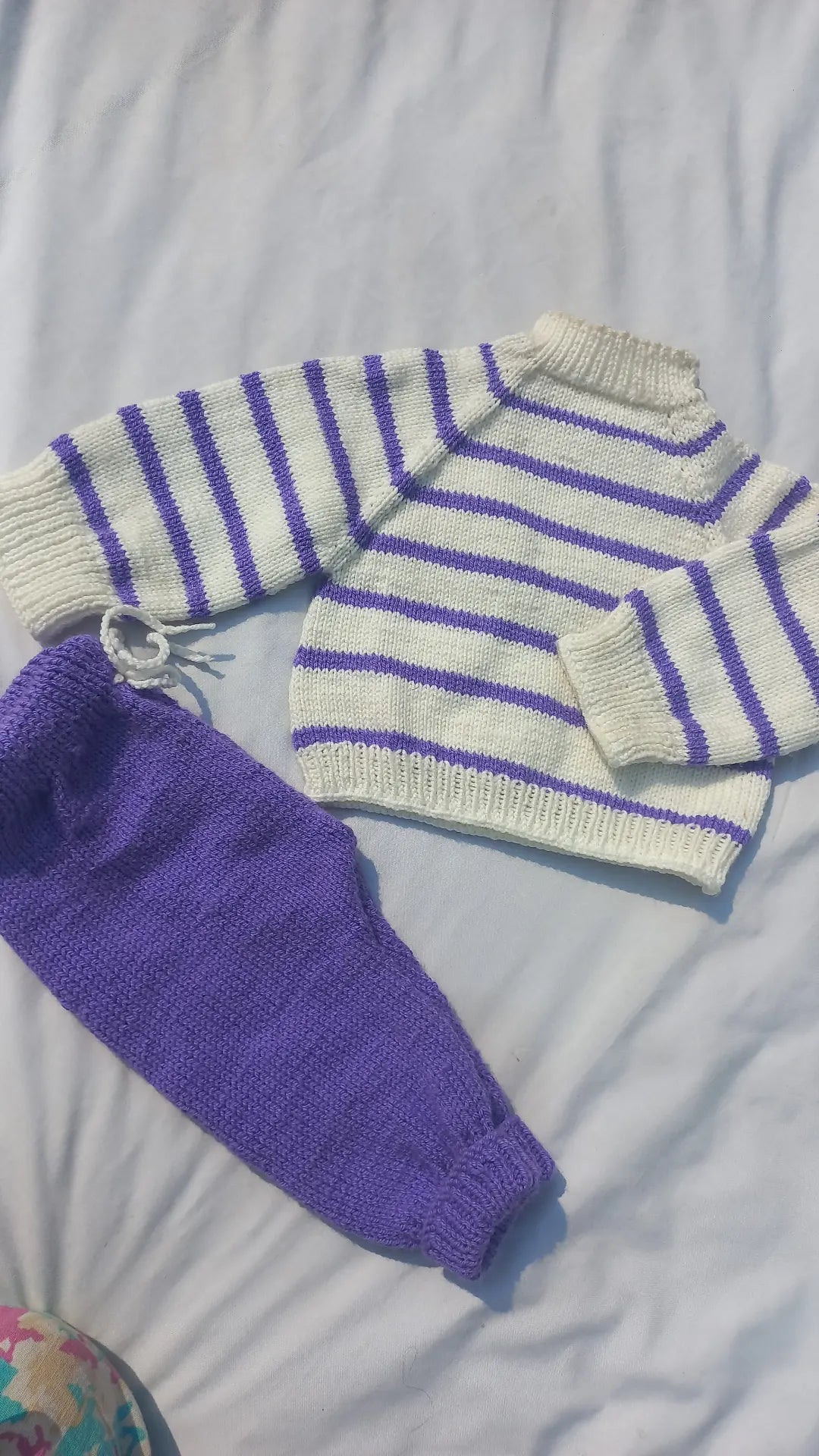 Lavender strip pajma set