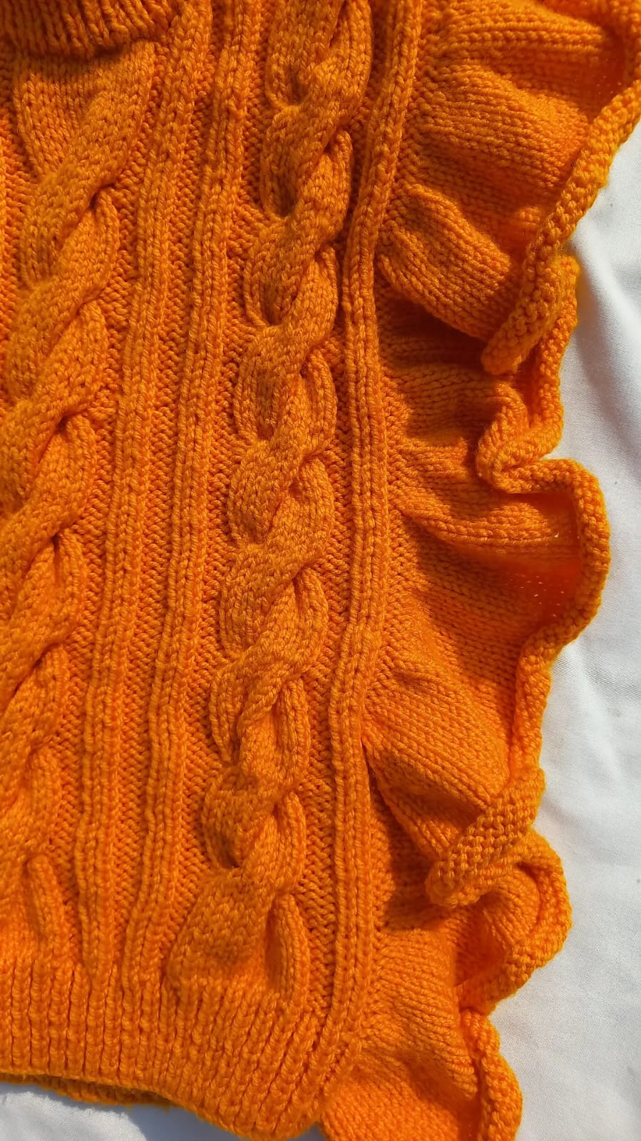 Frilled Cabled Vest