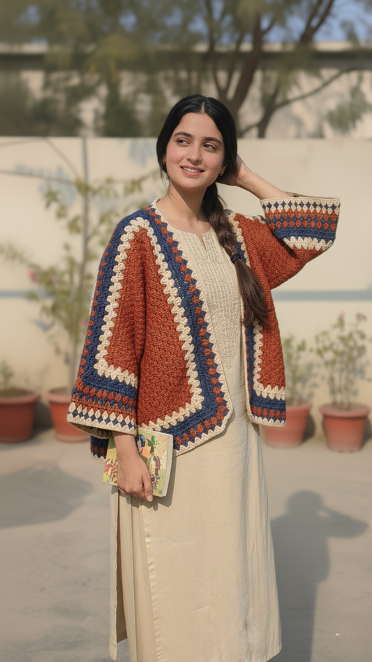 Hexi crochet cardigan