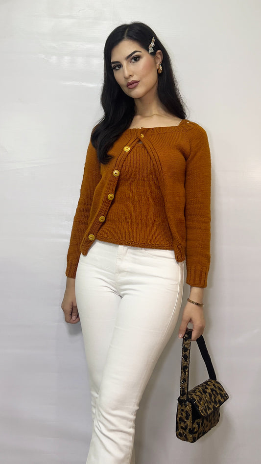 Rust Cardigan Set