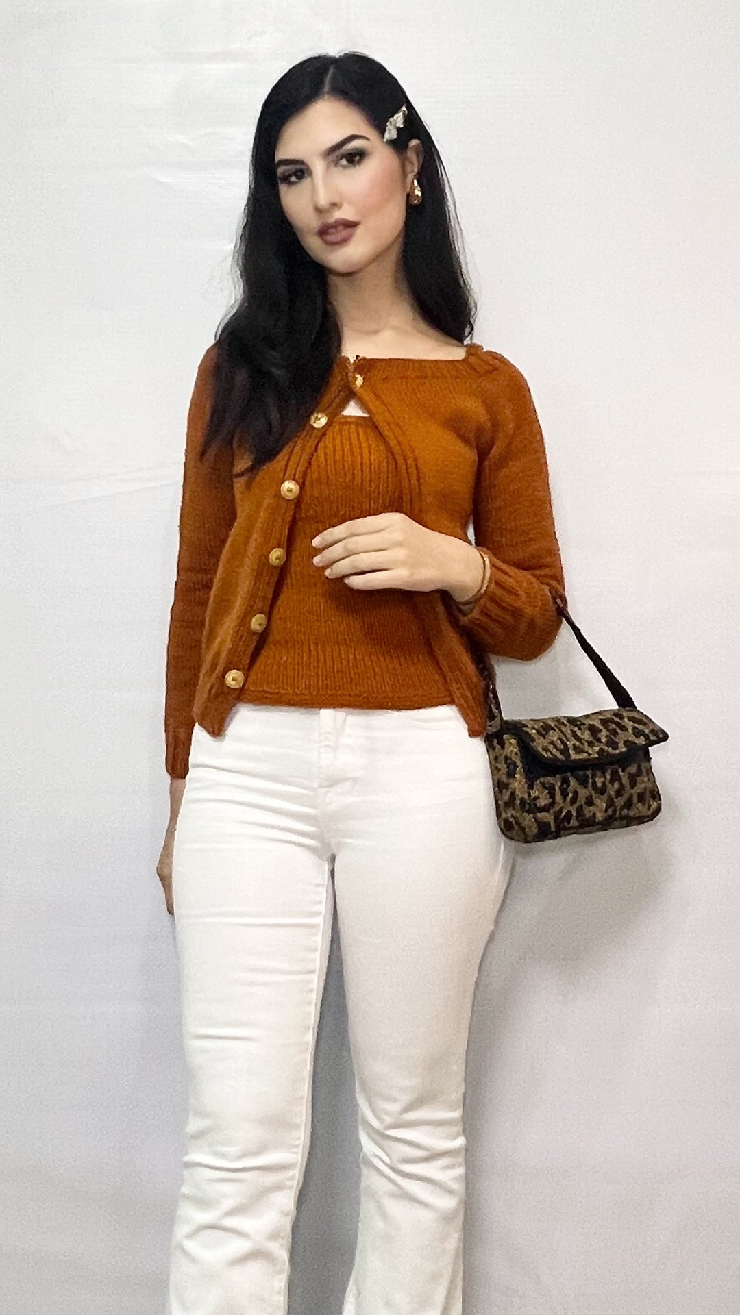 Rust Cardigan Set