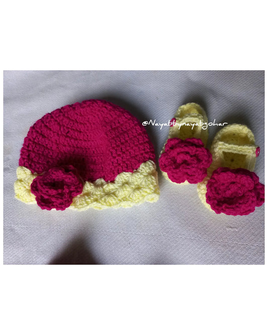 Lemon floral cap set