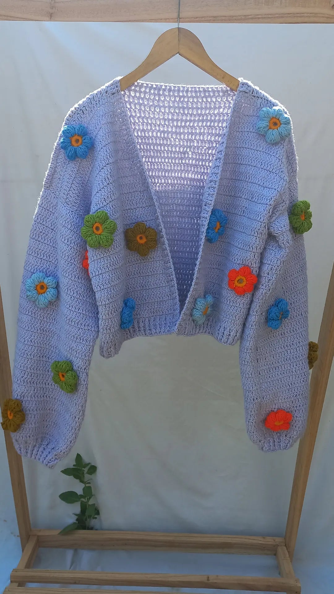 Blossom Cropped  Cardigan (mini flower version)