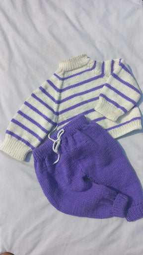 Lavender strip pajma set