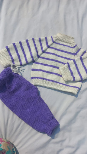 Lavender strip pajma set
