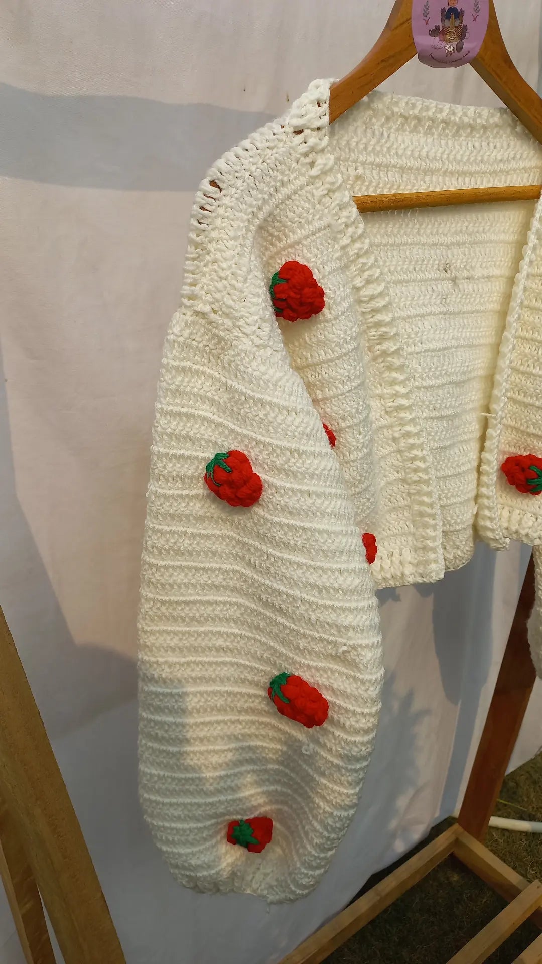 Strawberry cropped cardigan