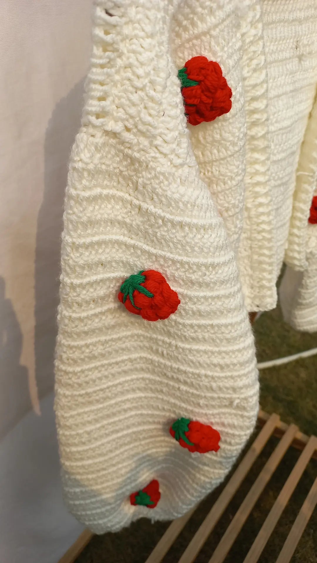 Strawberry cropped cardigan