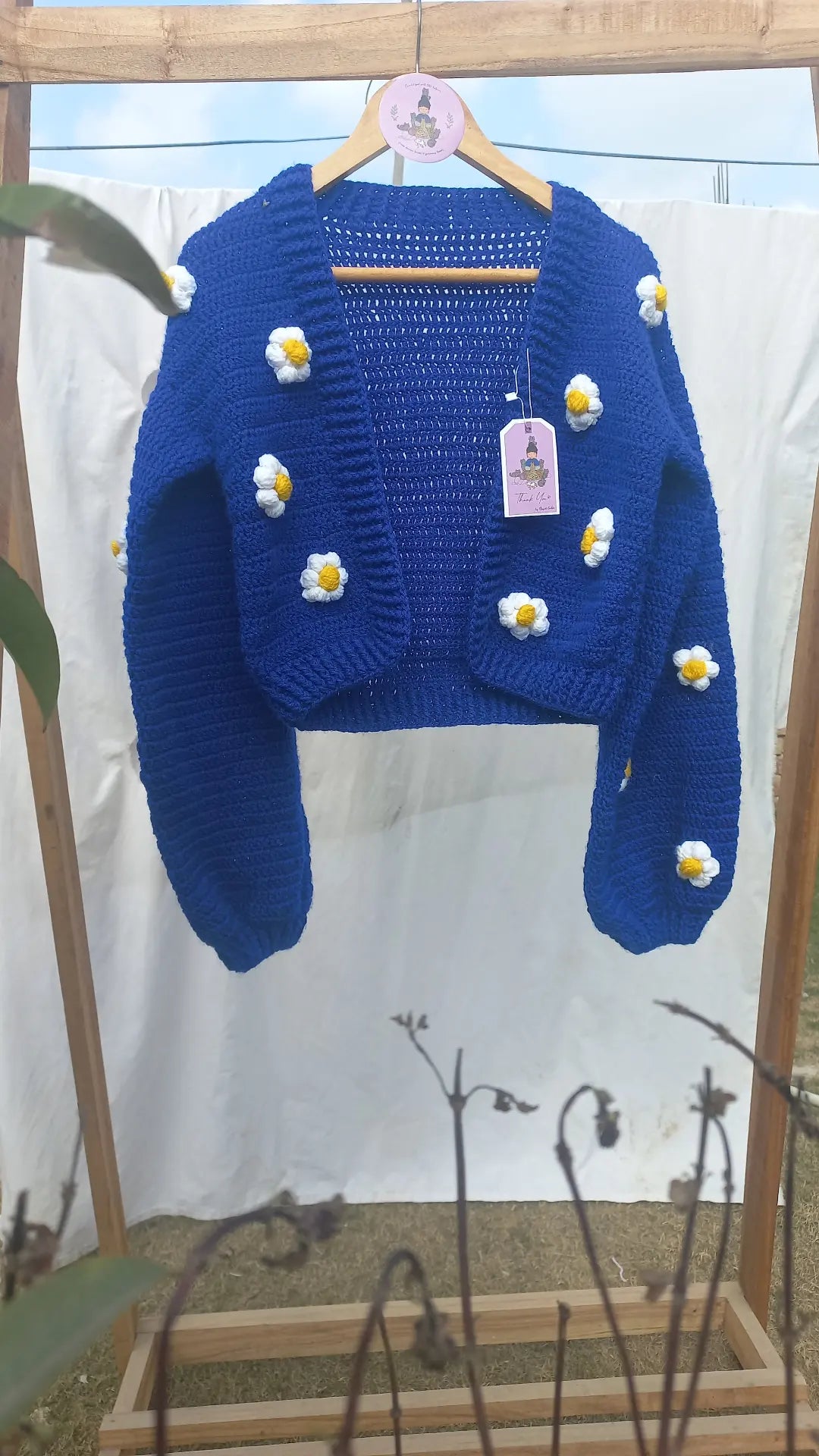 Blossom Cropped  Cardigan (mini flower version)
