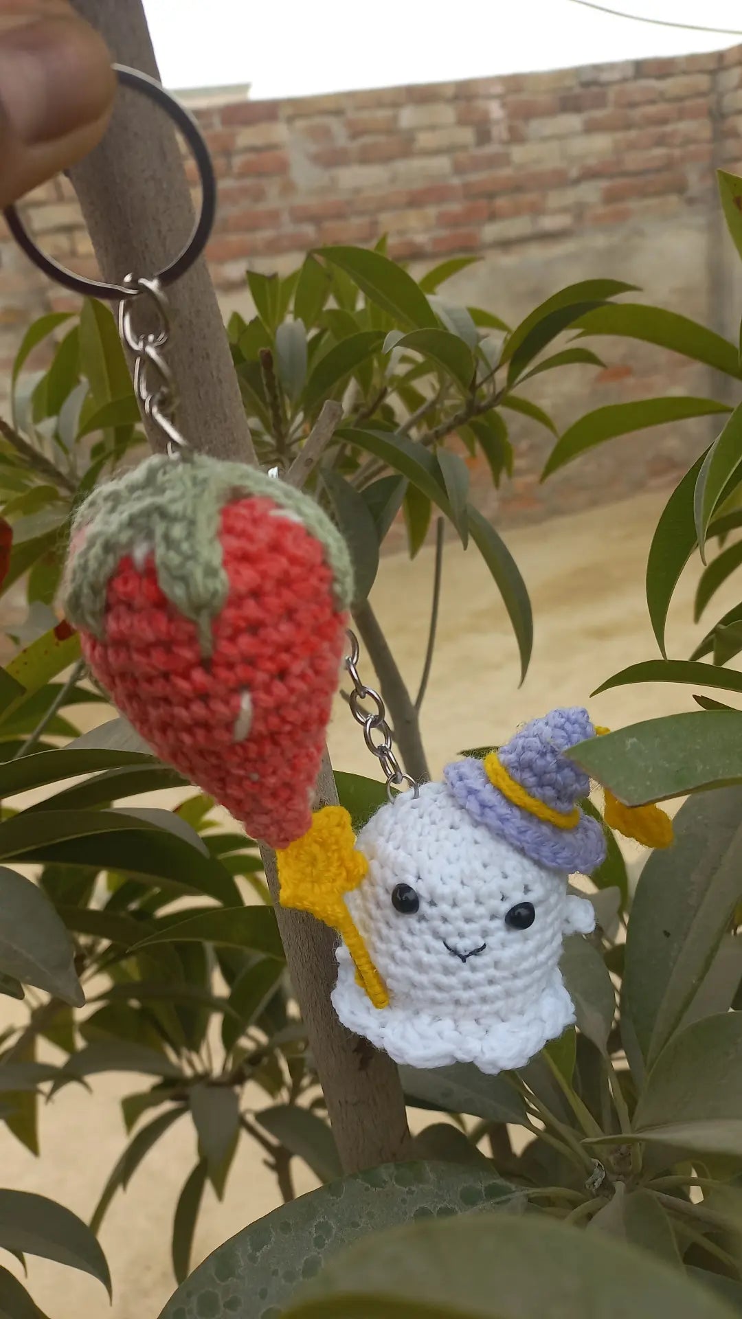 Gosht and strawberry keychain