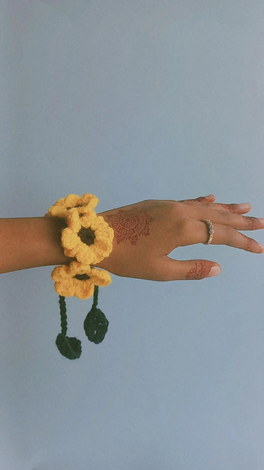 Crochet Sunflower bracelet