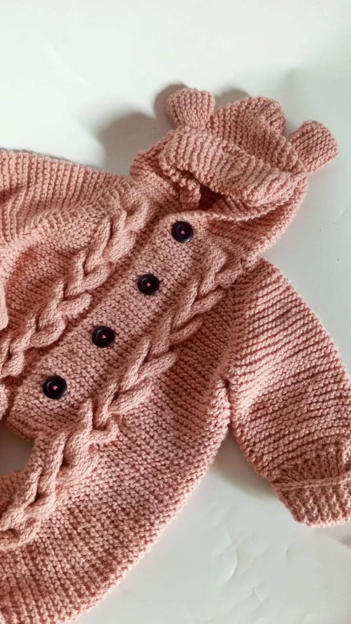 Braided romper in tea pink