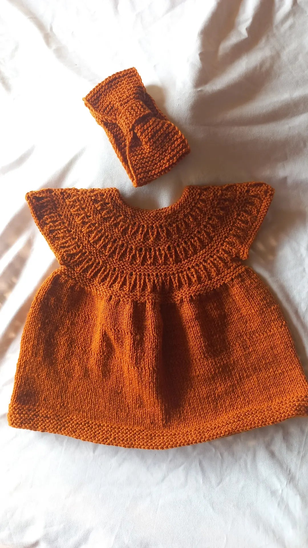 Knitted rust frock set