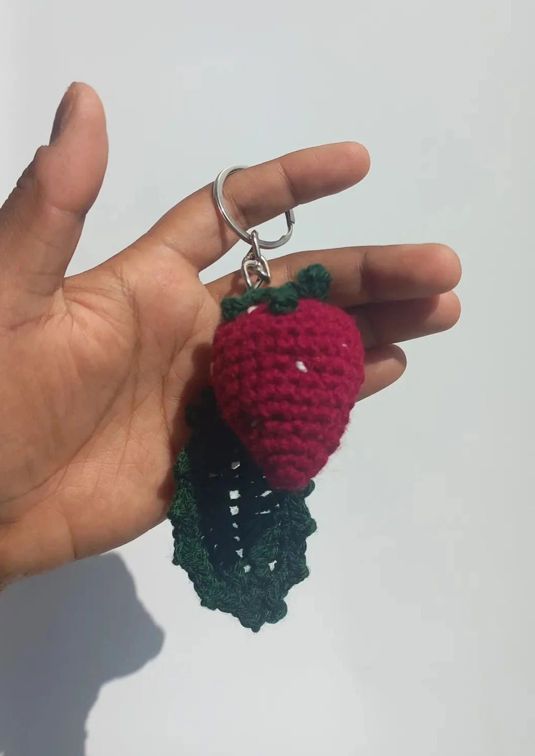 Leafy strawberry keychain