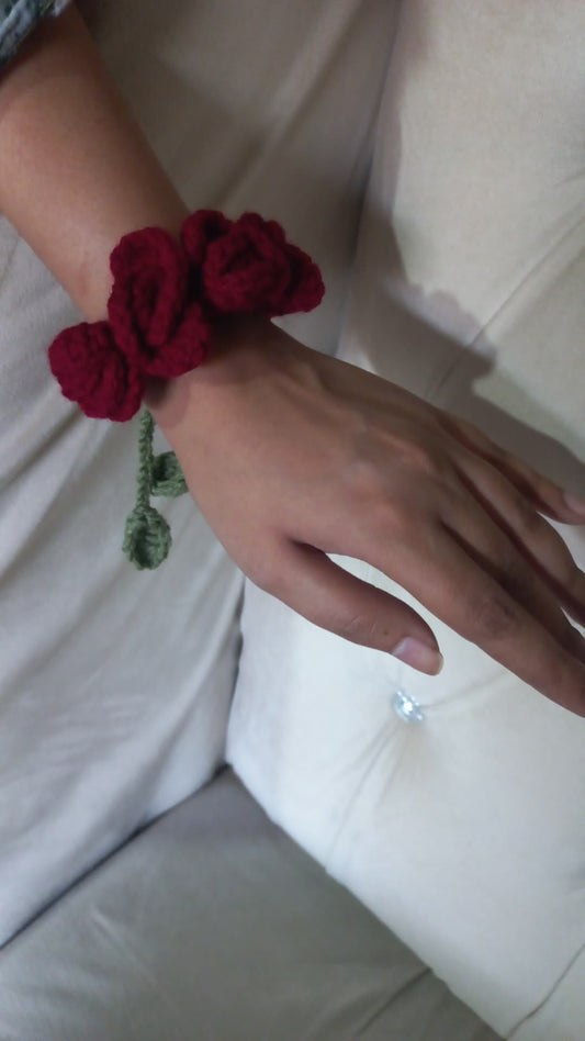 Crochet Rose Bracelet
