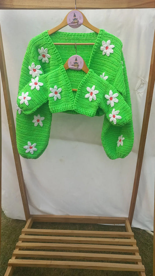 Neon Daisy Cardigan
