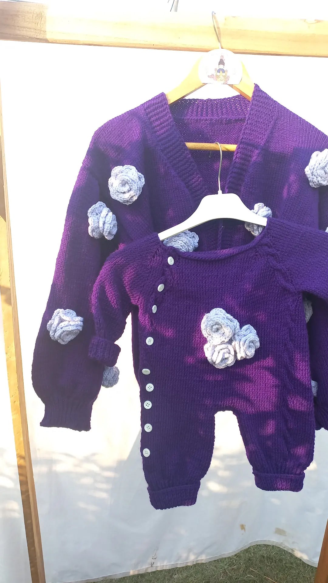 Kitted Lilac Rose Cardigan