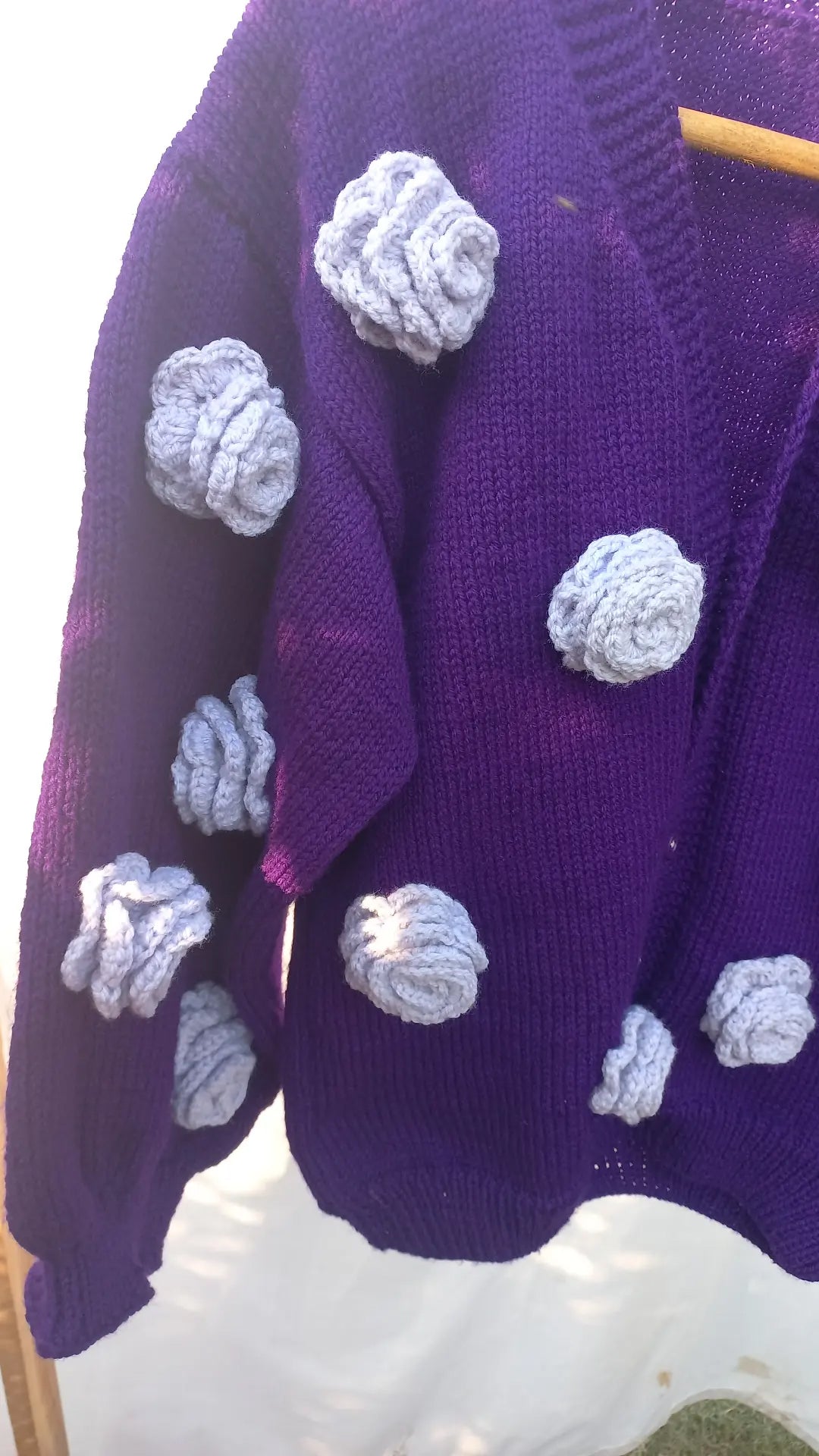 Kitted Lilac Rose Cardigan