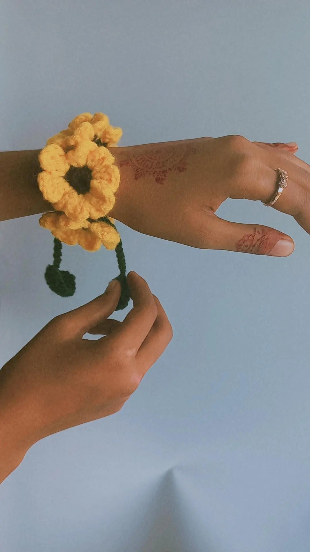Crochet Sunflower bracelet