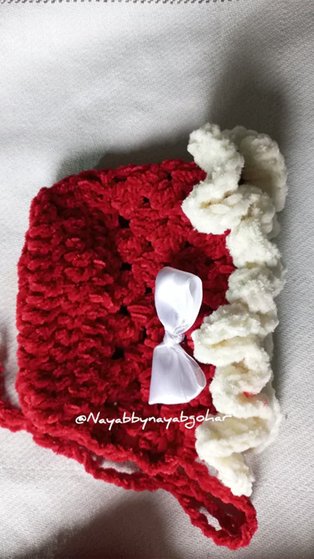 Velvet frock&bonnet set