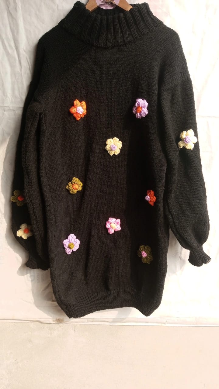 Floral Long Turtle Neck