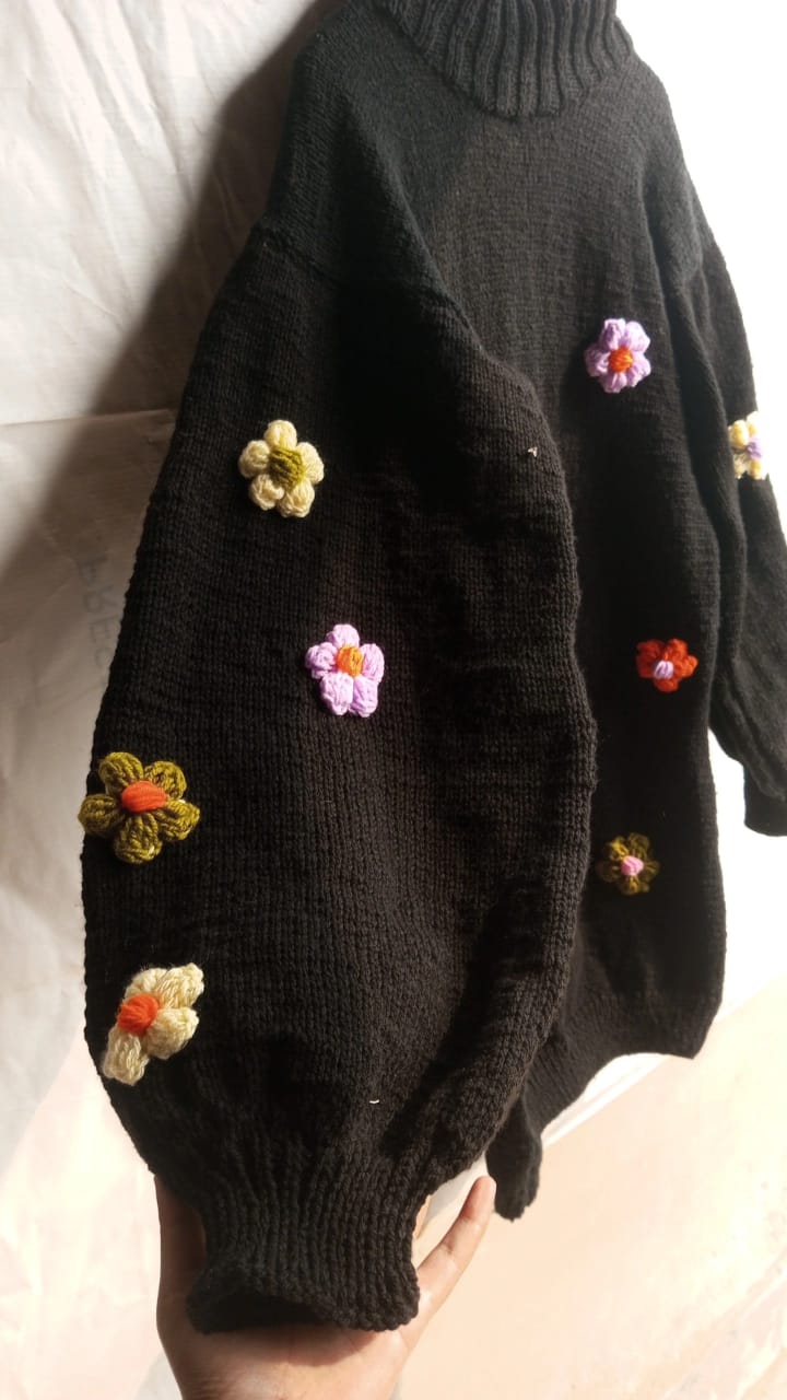 Floral Long Turtle Neck