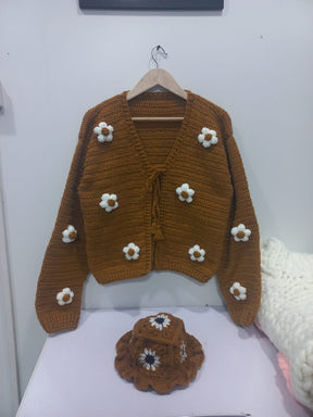 Golden Cardigan Set