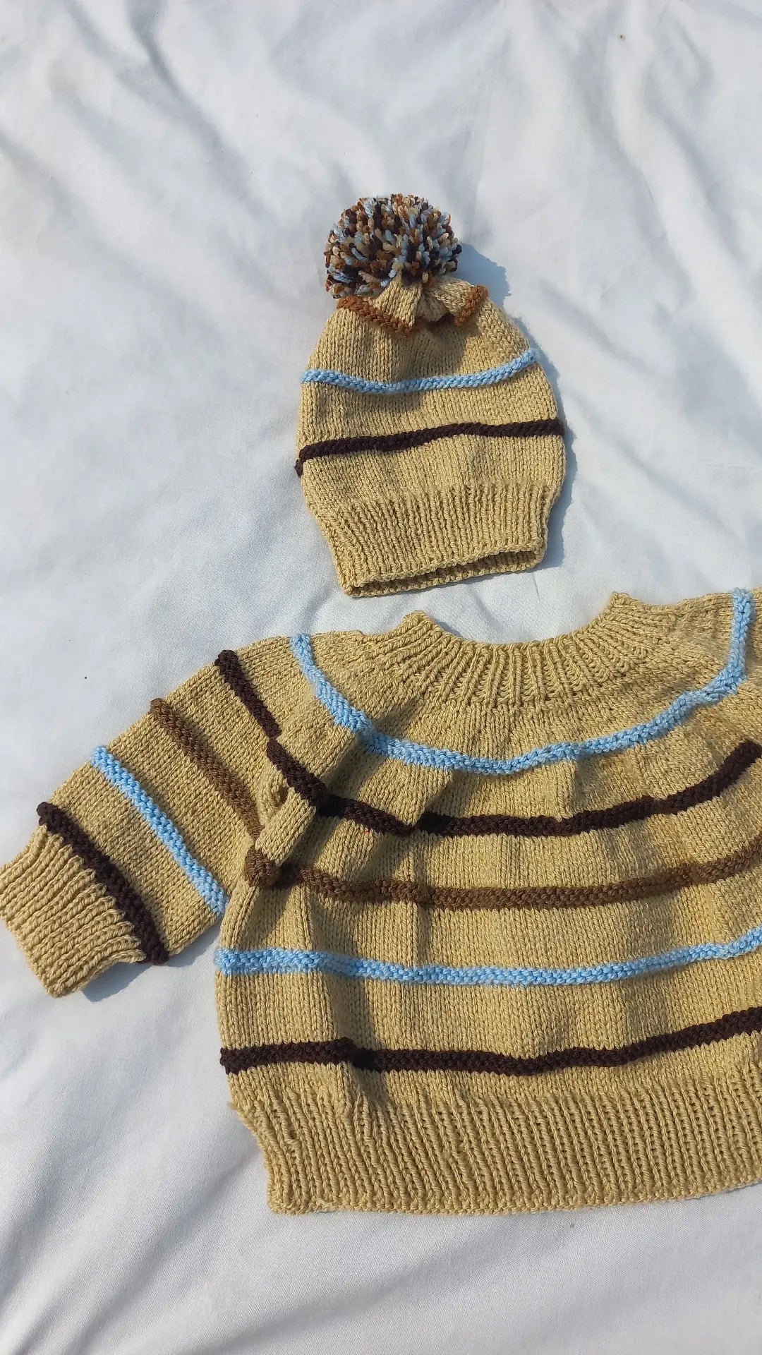 Coffee purl sweater set
