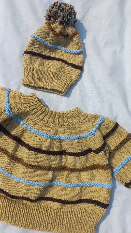 Coffee purl sweater set