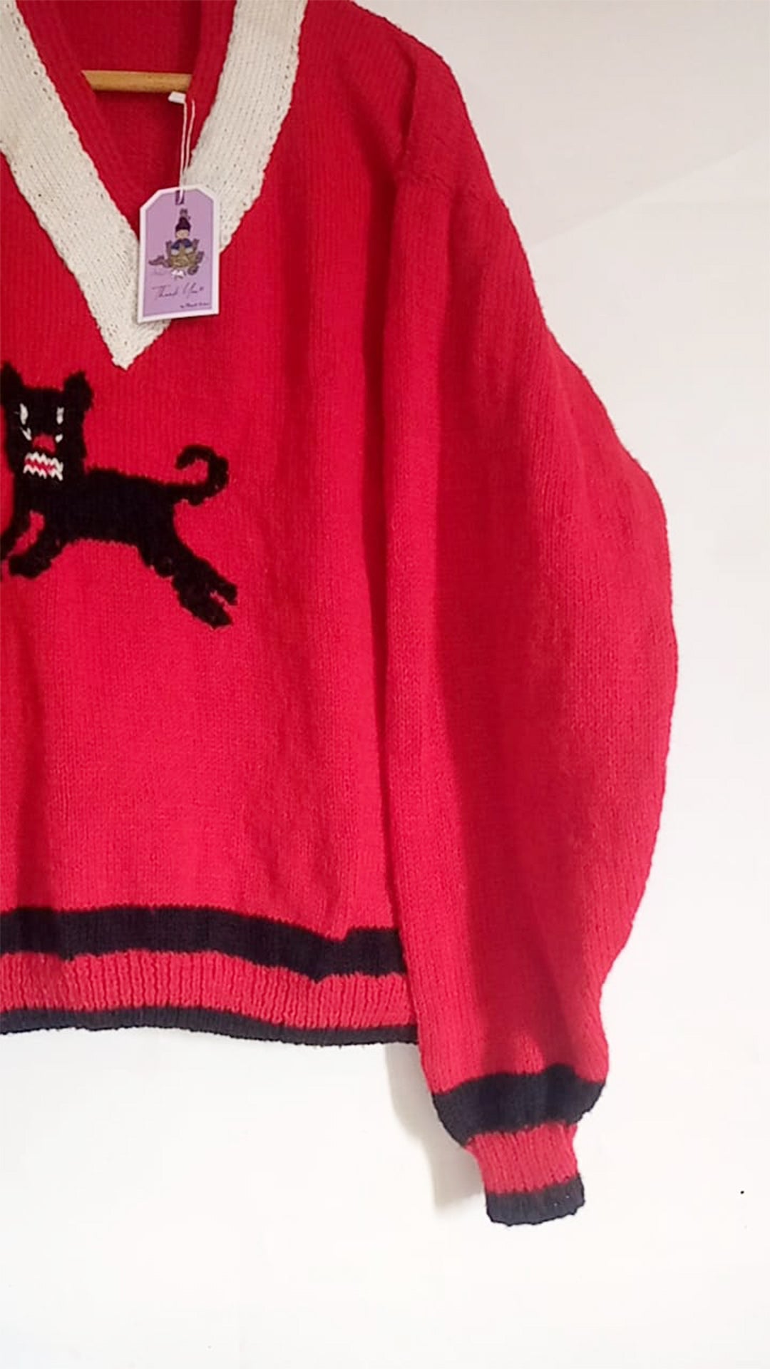 Red panther pullover