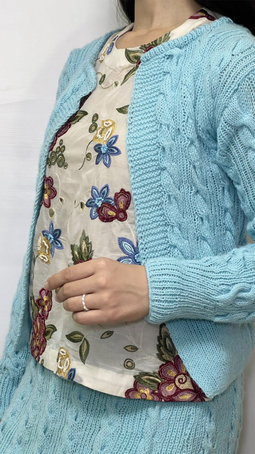 Cabled Skirt and Blouse Set