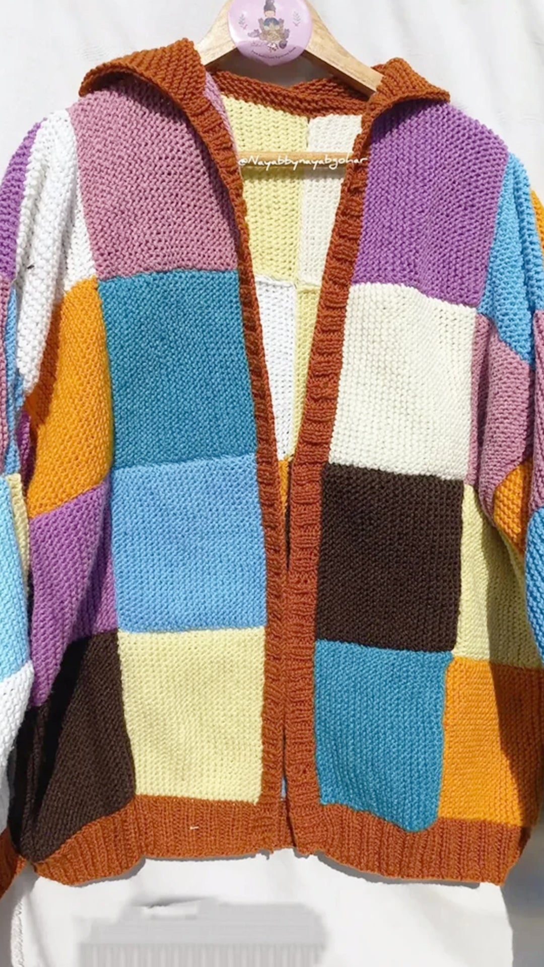 Patchwork oversized cardigan