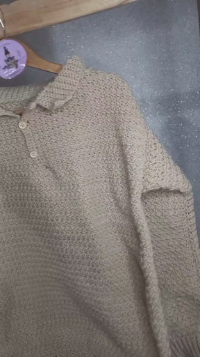 Beige Collared pullover/Jumper