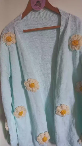 Oversized daisy cardigan