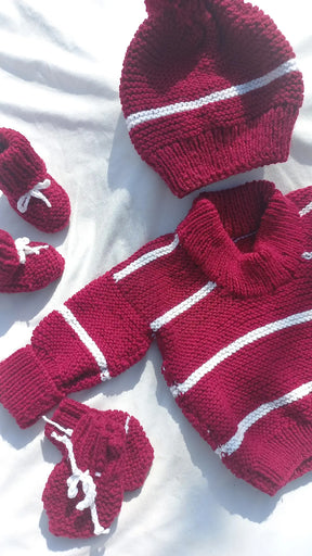 Maroon purl set
