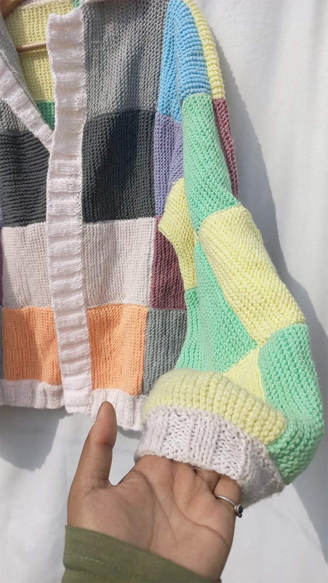 Pestal patches oversized cardigan